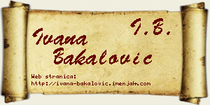 Ivana Bakalović vizit kartica